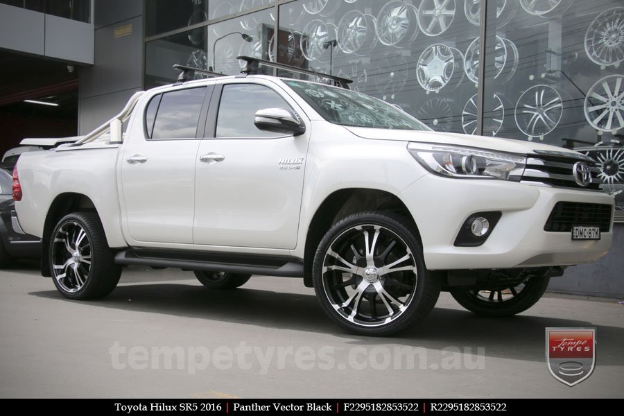 22x9.5 Panther Vector Black on TOYOTA HILUX SR5