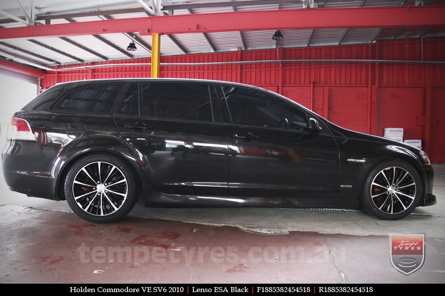 18X8.5 Lenso ESA Black on HOLDEN COMMODORE VE