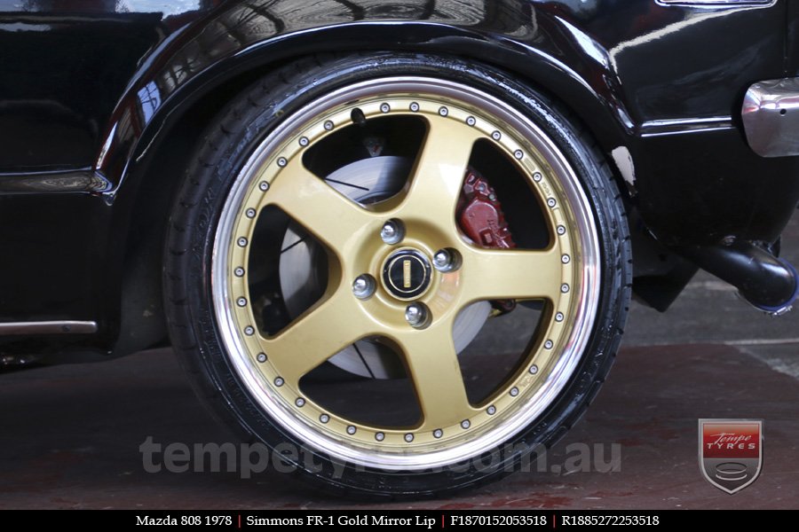 18x7.0 18x8.5 Simmons FR-1 Gold on MAZDA 808