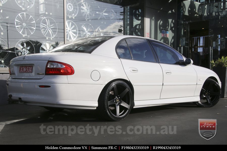 19x8.0 19x9.0 Simmons FR-C Matte Black on HOLDEN COMMODORE 