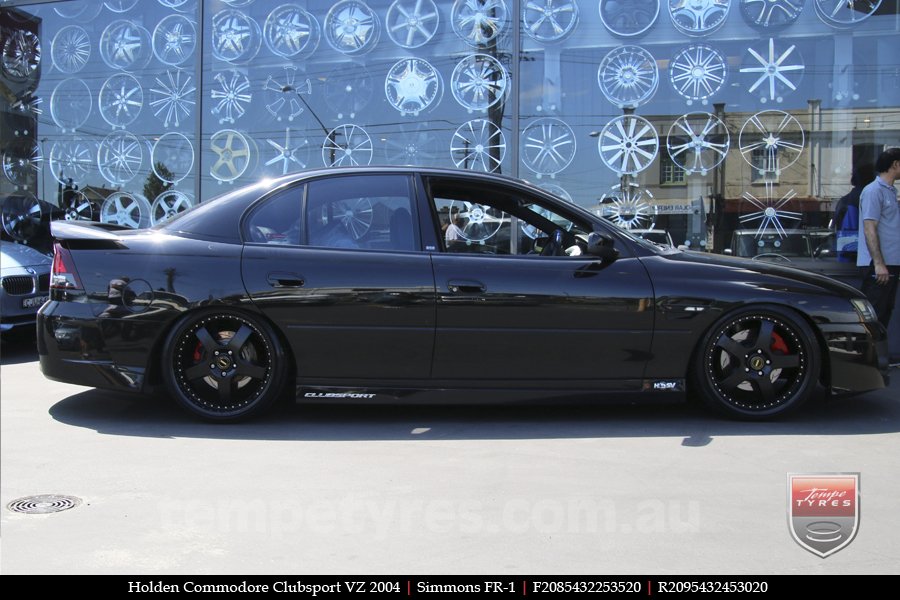 20x8.5 20x9.5 Simmons FR-1 Satin Black on HOLDEN COMMODORE 
