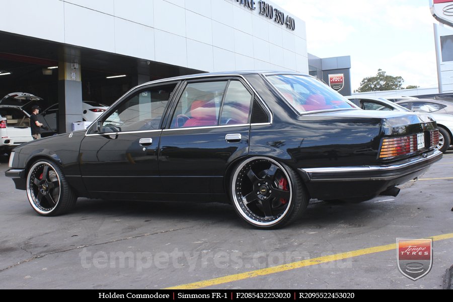 20x8.5 20x9.5 Simmons FR-1 Gloss Black on HOLDEN COMMODORE 