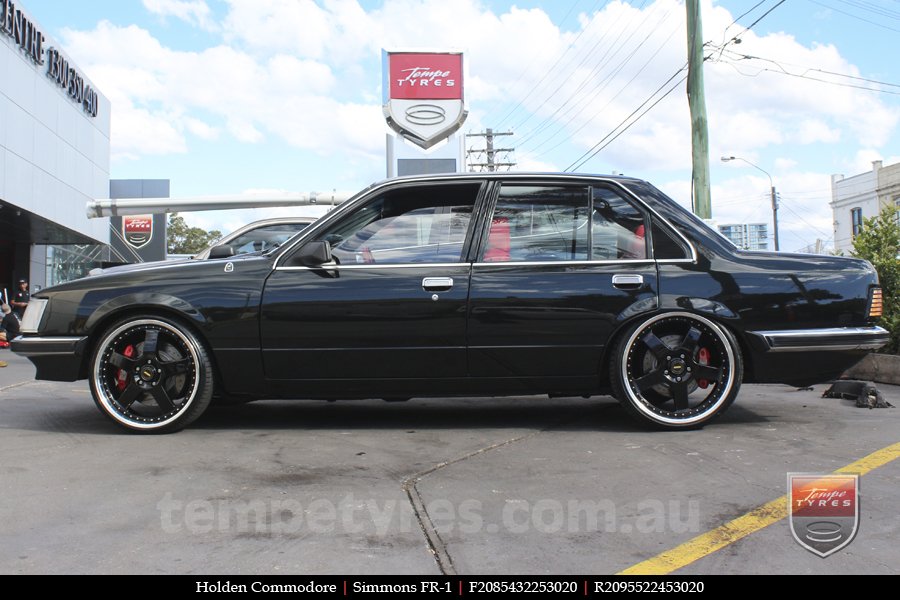 20x8.5 20x9.5 Simmons FR-1 Gloss Black on HOLDEN COMMODORE 