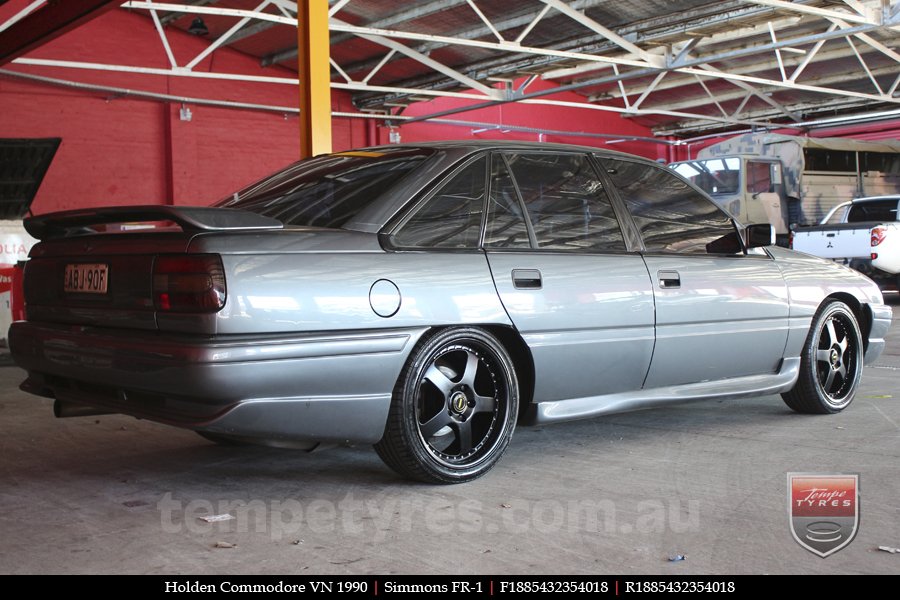 18x8.5 18x9.5 Simmons FR-1 Satin Black on HOLDEN COMMODORE 