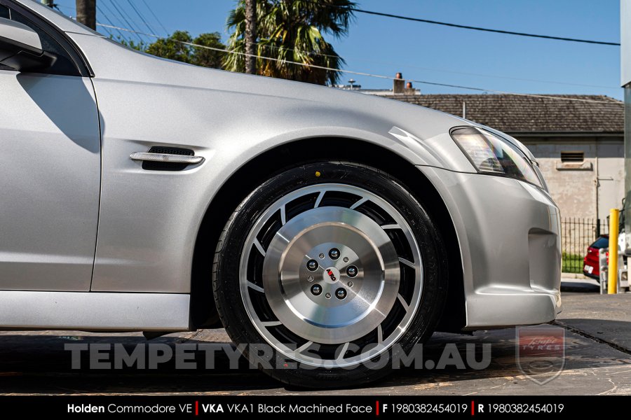 19x8.0 VKA1 Black Machined Face on Holden Commodore VE