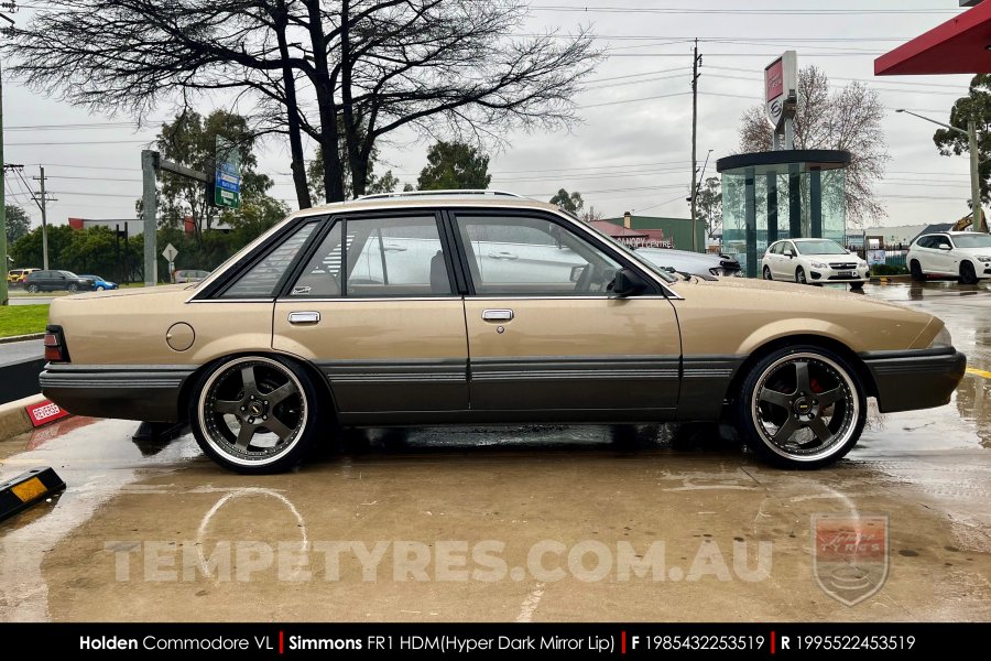 19x8.5 19x9.5 Simmons FR-1 Hyper Dark on Holden Commodore VL