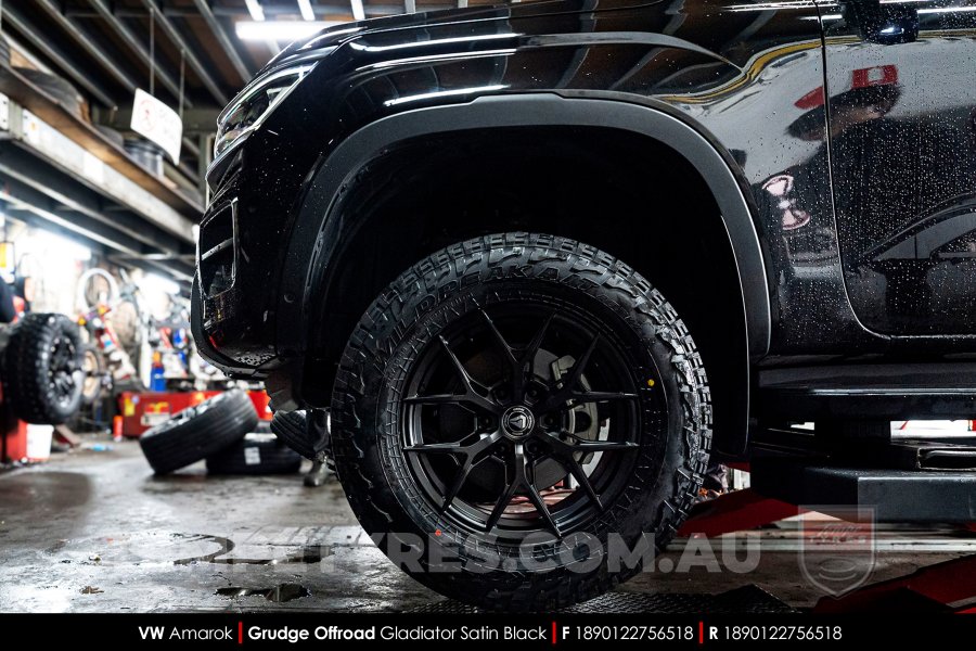 18x9.0 Grudge Offroad ZX2559 Gladiator Satin Black on VW Amarok