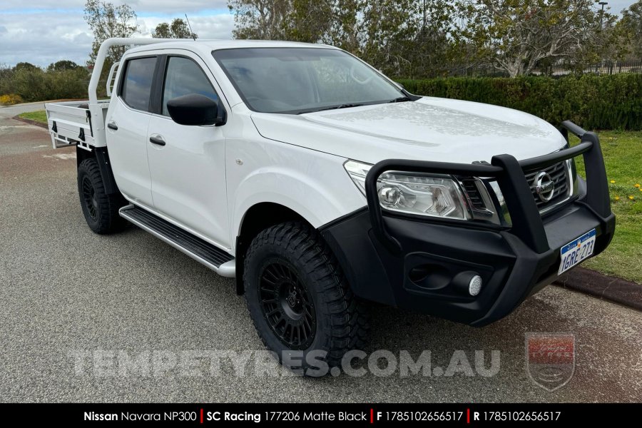 17x8.5 SC Racing 177206 Matte BLack on Nissan Navara NP300