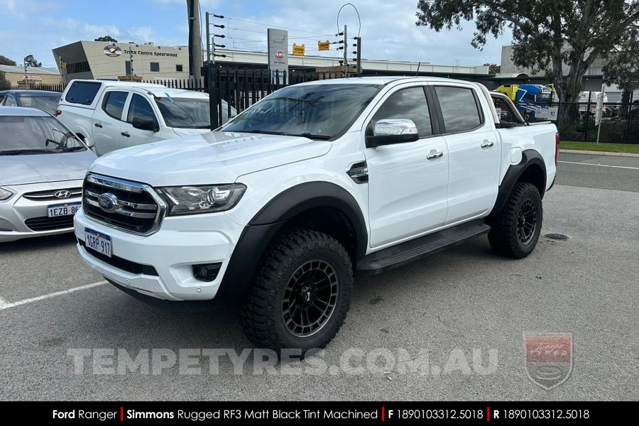 18x9.0 Simmons RUGGED RF3 Matt Black Tint Machined on Ford Ranger