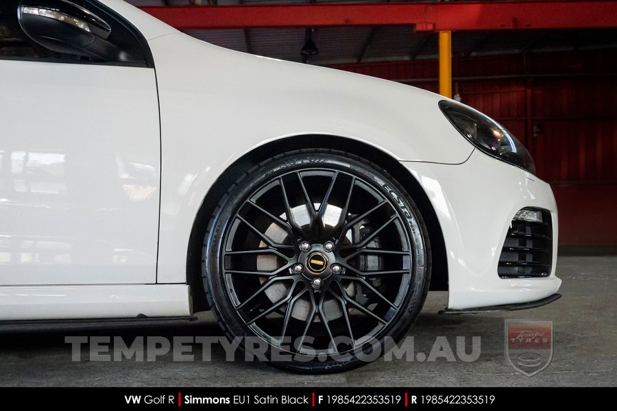 19x8.5 Simmons EU1 Satin Black on VW Golf R