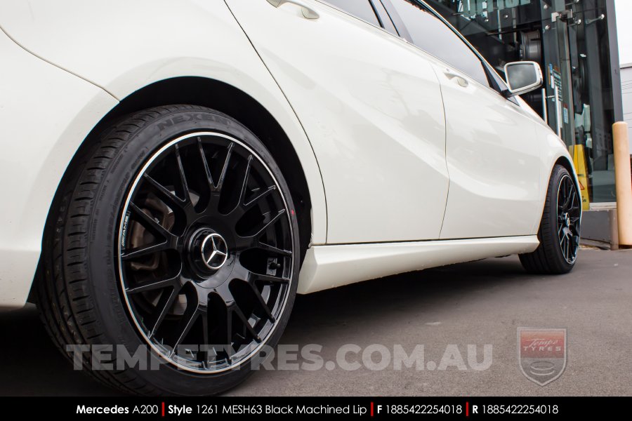 18x8.5 1261 MESH63 Black on Mercedes A-Class