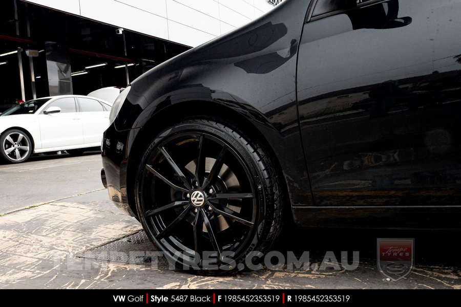 19x8.5 5487 Black on VW Golf