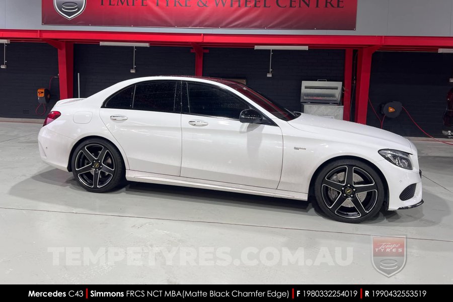 19x8.0 19x9.0 Simmons FR-CS Matte Black NCT on Mercedes C-Class