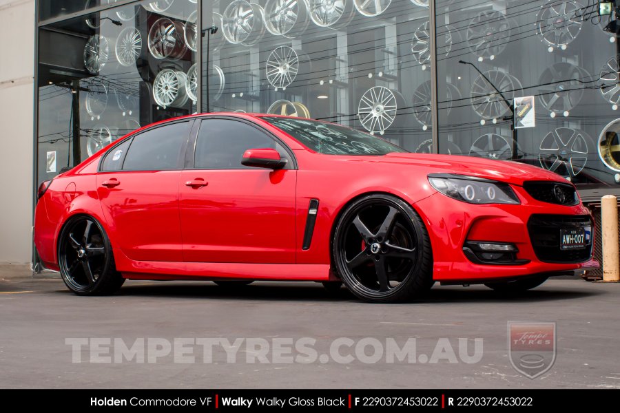 22x9.0 Walky Gloss Black on Holden Commodore VF