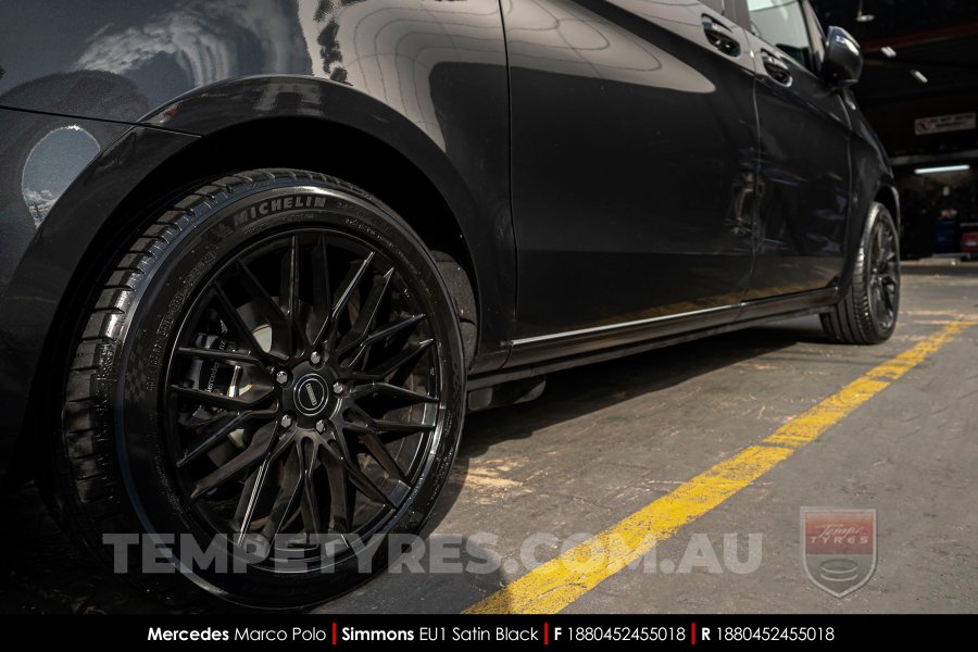 18x8.0 Simmons EU1 Satin Black on Mercedes Marco Polo