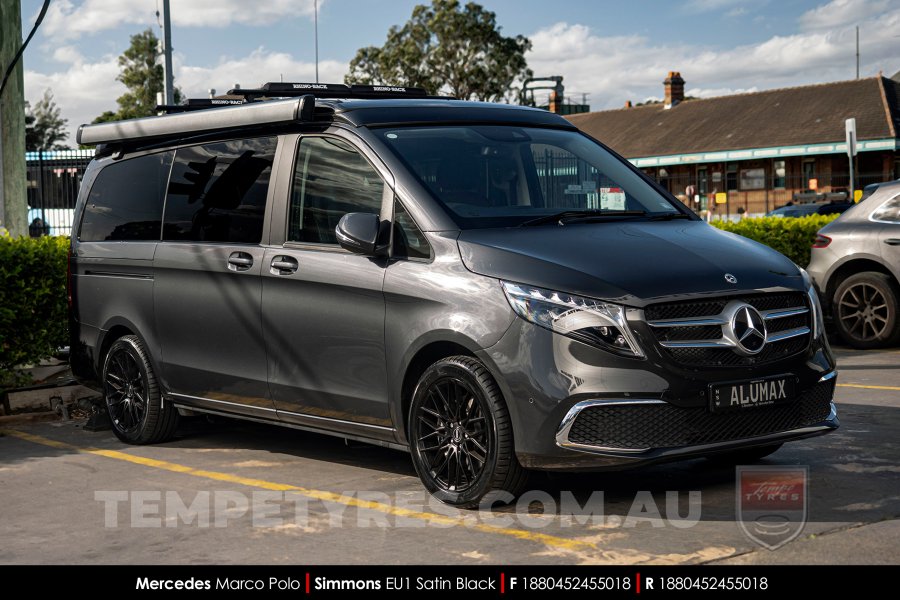 18x8.0 Simmons EU1 Satin Black on Mercedes Marco Polo