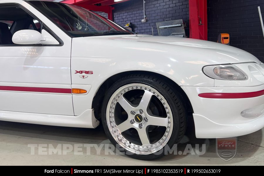 19x8.5 19x9.5 Simmons FR-1 Silver on Ford Falcon