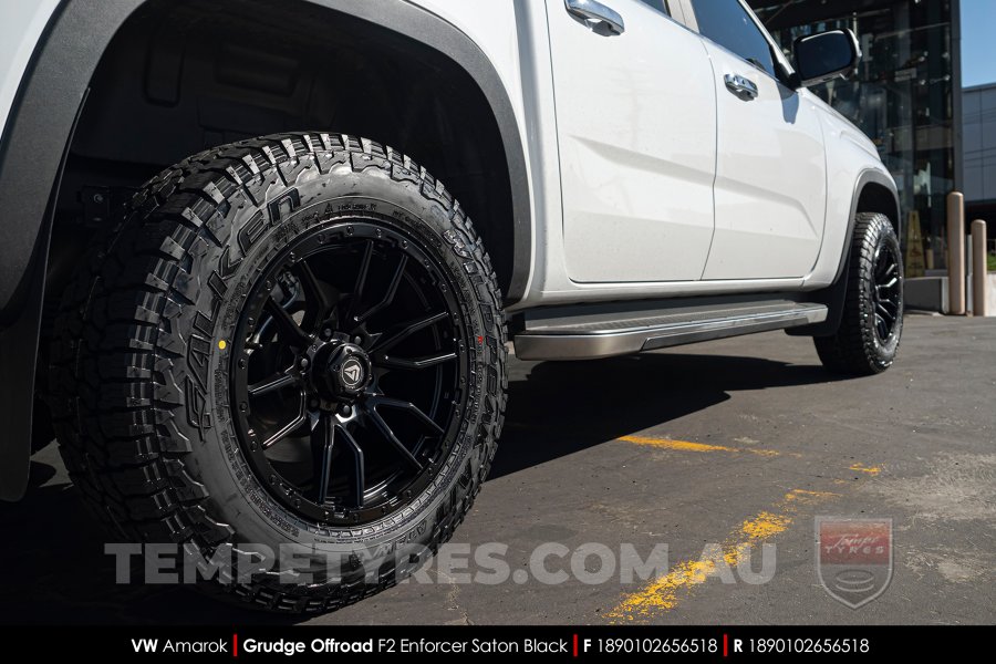 18x9.0 Grudge Offroad F2 Enforcer Satin Black on VW Amarok