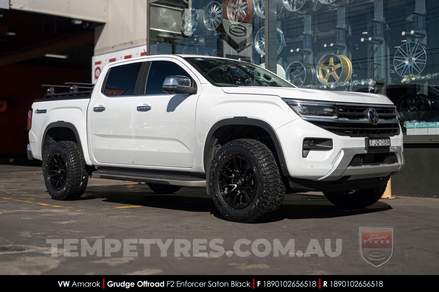 18x9.0 Grudge Offroad F2 Enforcer Satin Black on VW Amarok