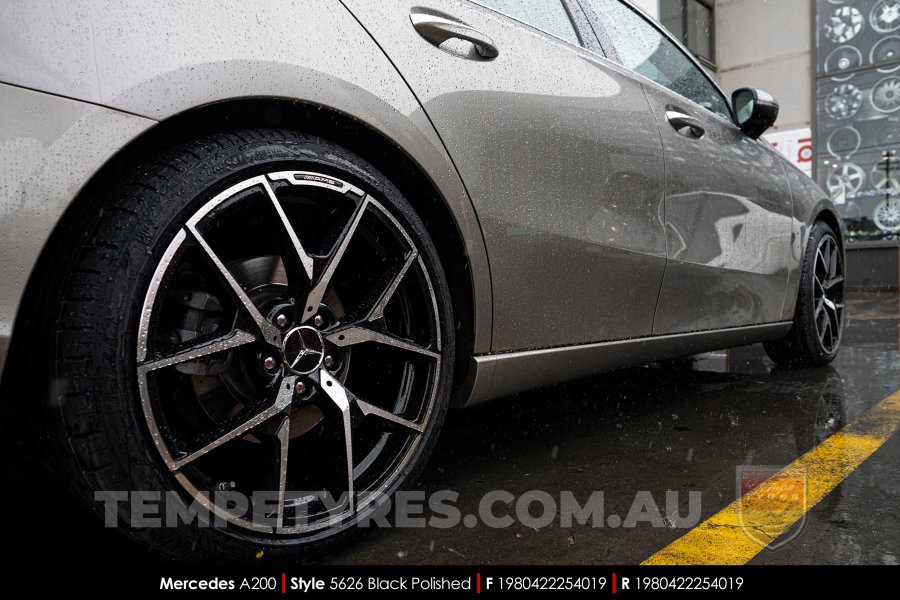 19x8.0 19x9.0 5626 MB507 Black Polished on Mercedes A-Class