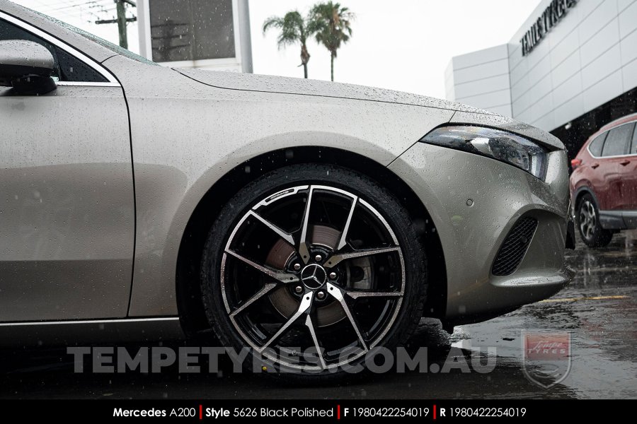 19x8.0 19x9.0 5626 MB507 Black Polished on Mercedes A-Class