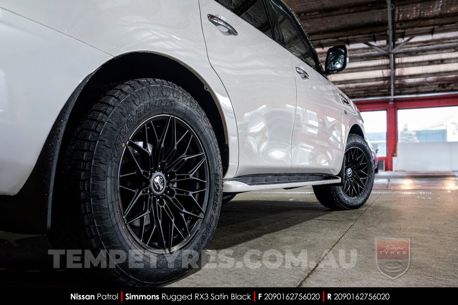 20x9.0 Simmons Rugged RX3 Satin Black on Nissan Patrol