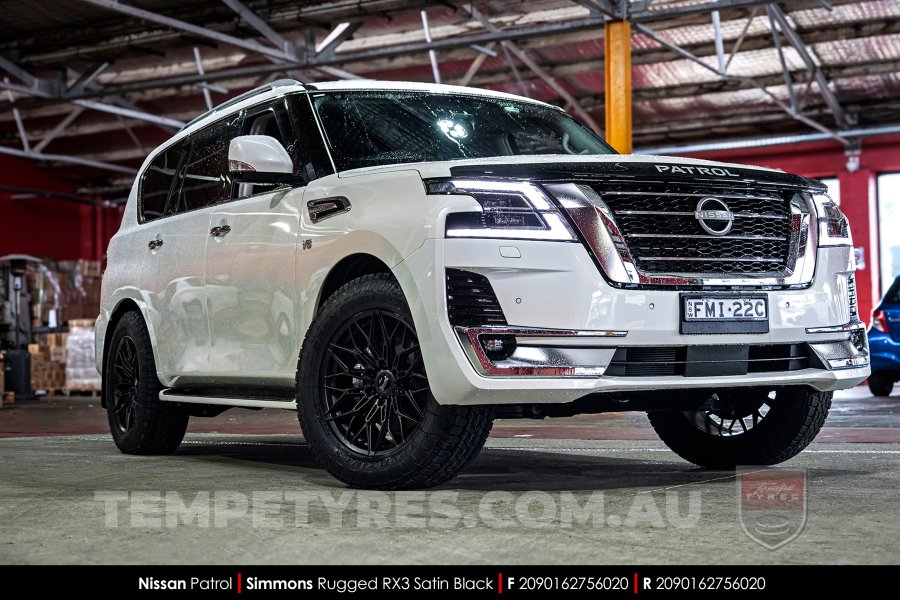 20x9.0 Simmons Rugged RX3 Satin Black on Nissan Patrol