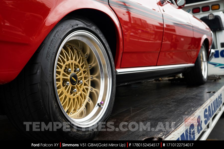 17x8.0 17x10 Simmons V51 GBM on Ford Falcon