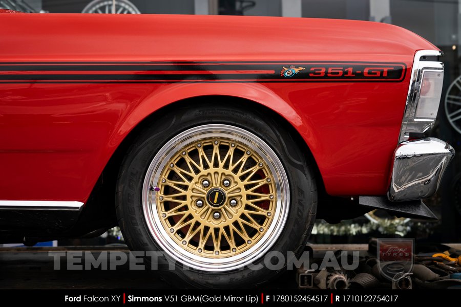 17x8.0 17x10 Simmons V51 GBM on Ford Falcon