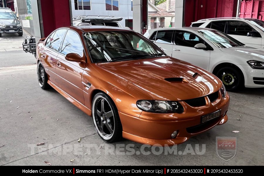 20x8.5 20x9.5 Simmons FR-1 Hyper Dark on Holden Commodore VX