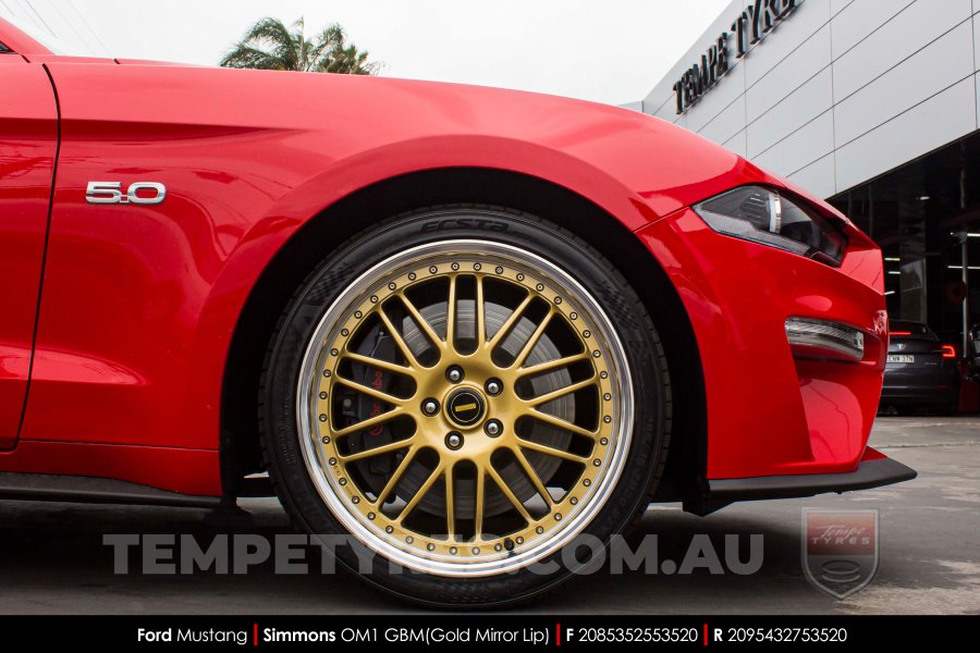 20x8.5 20x9.5 Simmons OM-1 Gold on Ford Mustang