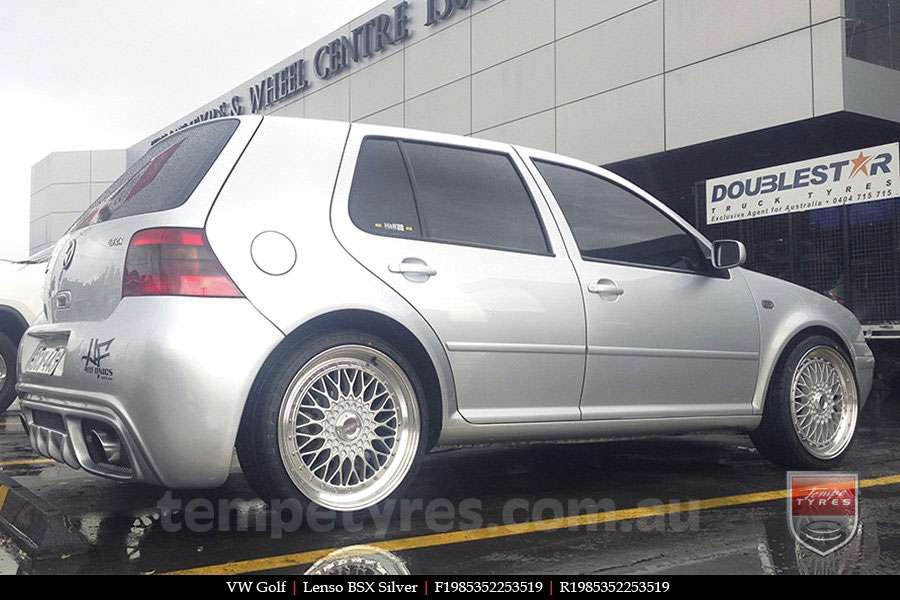19x8.5 Lenso BSX Silver on VW GOLF