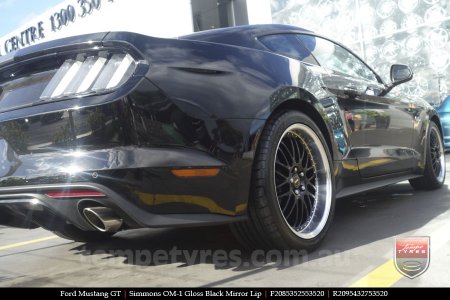 20x8.5 20x9.5 Simmons OM-1 Gloss Black on FORD MUSTANG