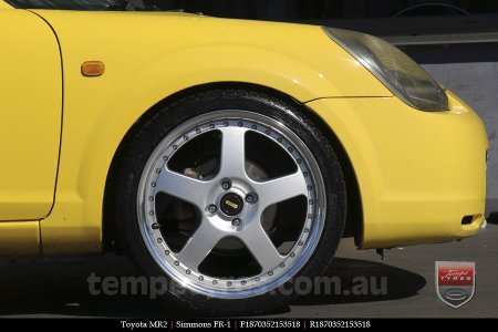 18x7.0 18x8.5 Simmons FR-1 Silver on TOYOTA MR2
