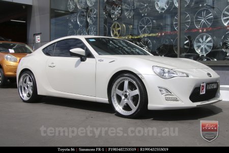 19x8.5 19x9.5 Simmons FR-1 Silver on TOYOTA 86