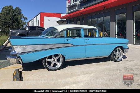 20x8.5 20x9.5 Simmons FR-1 Silver on CHEVROLET 1957