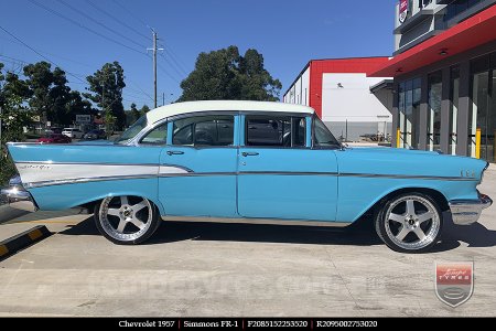 20x8.5 20x9.5 Simmons FR-1 Silver on CHEVROLET 1957