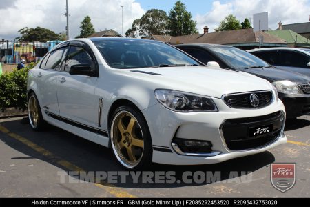 20x8.5 20x9.5 Simmons FR-1 Gold on Holden Commodore VF