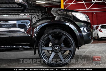 22x9.5 Simmons S6 Matte Black NCT on Toyota Hilux SR5