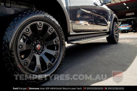 20x9.0 Simmons MAX X09 MBW on Ford Ranger