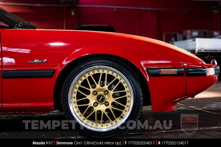 17x7.0 17x8.5 Simmons OM-1 Gold on Mazda RX7