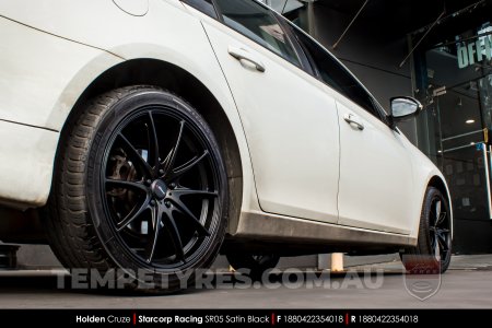 18x8.0 Starcorp Racing SR05 Satin Black on Holden Cruze