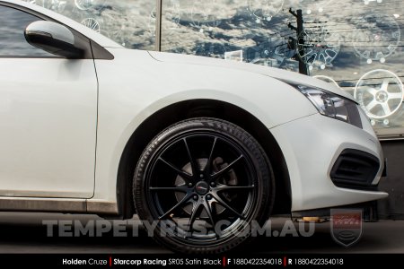 18x8.0 Starcorp Racing SR05 Satin Black on Holden Cruze