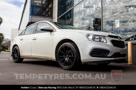 18x8.0 Starcorp Racing SR05 Satin Black on Holden Cruze