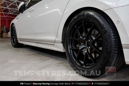 17x7.5 Starcorp Racing L1780 Savage Satin Black on VW Passat