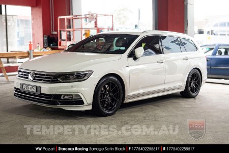 17x7.5 Starcorp Racing L1780 Savage Satin Black on VW Passat