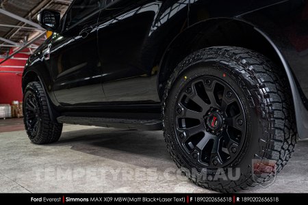 18x9.0 Simmons MAX X09 MBW on Ford Everest