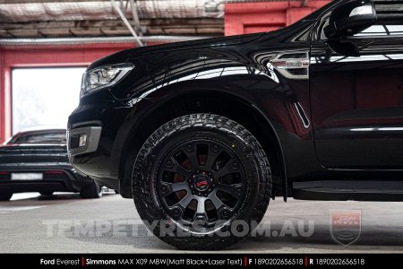 18x9.0 Simmons MAX X09 MBW on Ford Everest