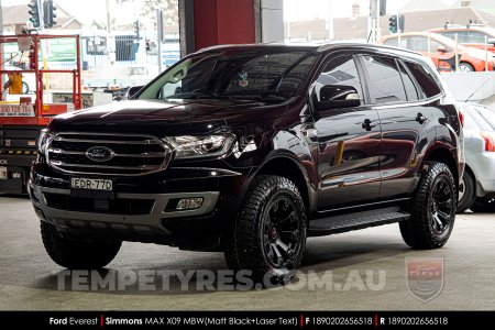 18x9.0 Simmons MAX X09 MBW on Ford Everest