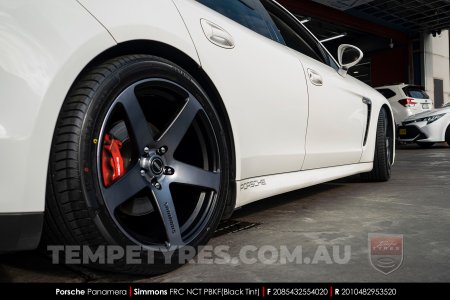 20x8.5 20x10 Simmons FR-C Black Tint NCT on Porsche Panamera